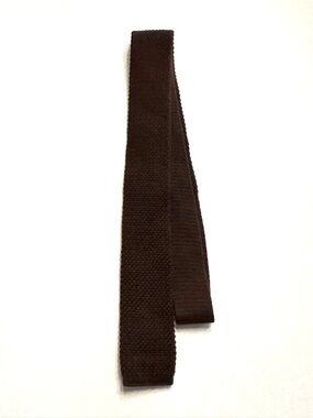 Vintage Classic Brown Knit Tie for Men Cotton